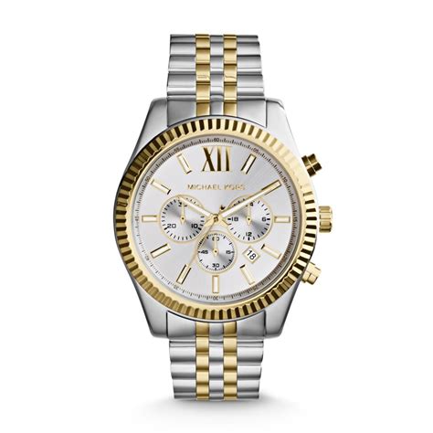 michael kors mk6830|oversized lexington two tone watch.